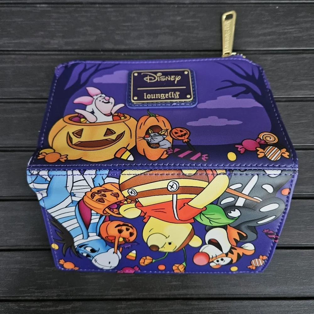 Loungefly Disney Winnie the Pooh Trick-or-Treat Wallet Halloween Purple NEW